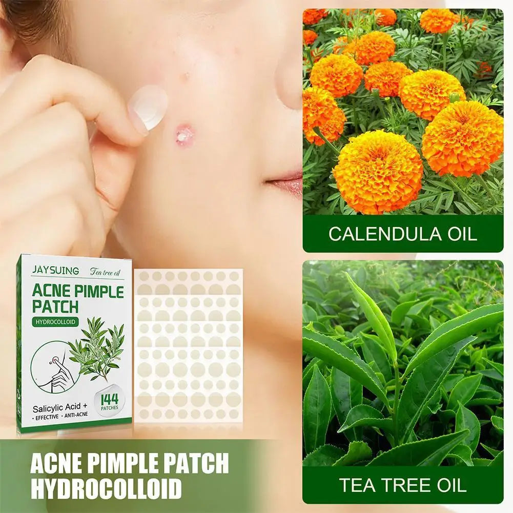 144 ACNE PIMPLE PATCHES Translucent Matte Hydrocolloid Salicylic Acid Tea Tree Oil For Inflamed Acne Improve Whiteheads
