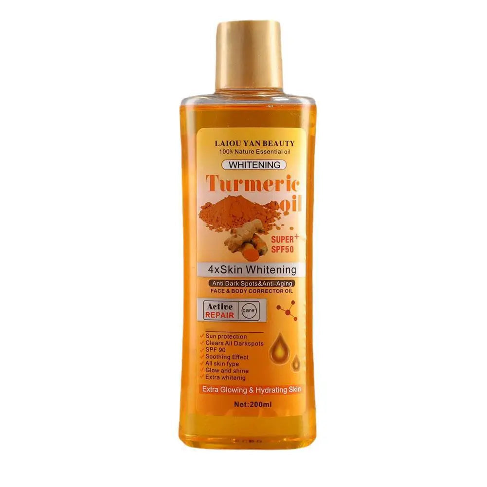 Turmeric Essential Oil – 200ml Facial & Body Massage Oil for Skin Brightening, Moisturizing & Aromatherapy