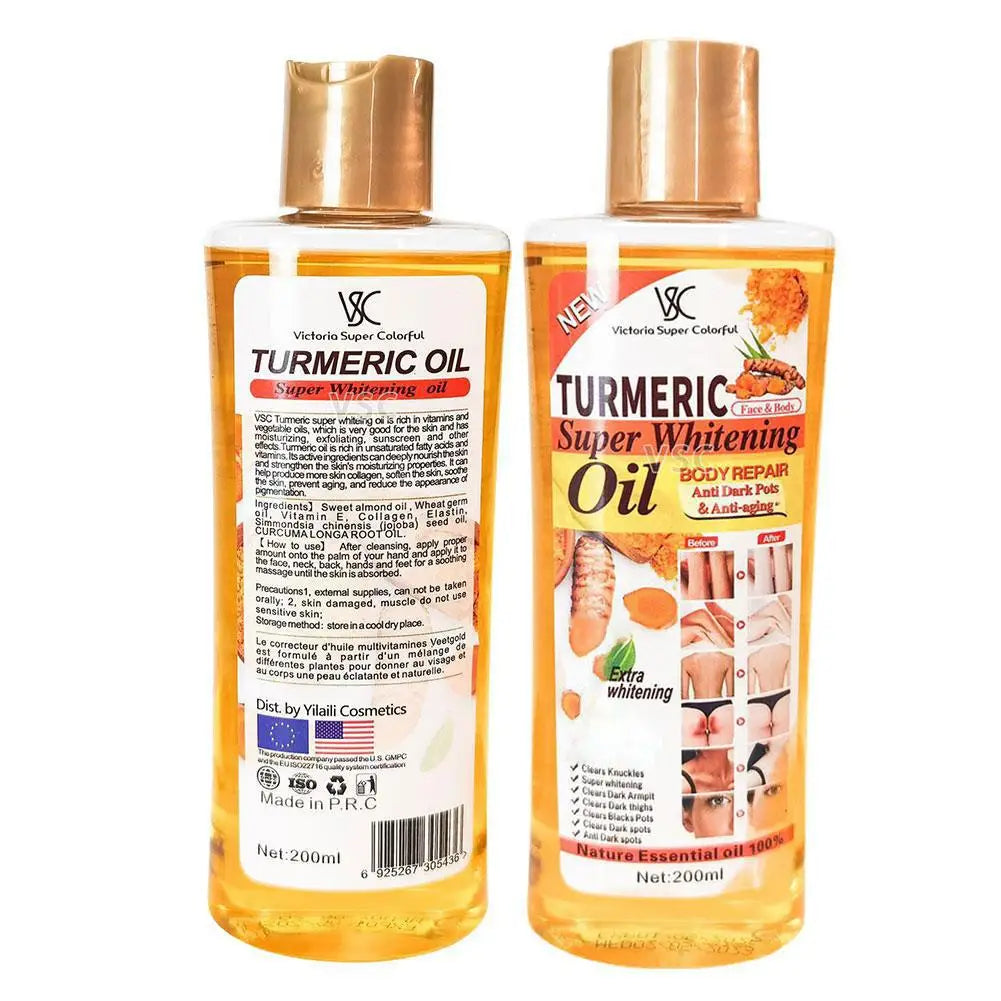 Turmeric Essential Oil – 200ml Facial & Body Massage Oil for Skin Brightening, Moisturizing & Aromatherapy