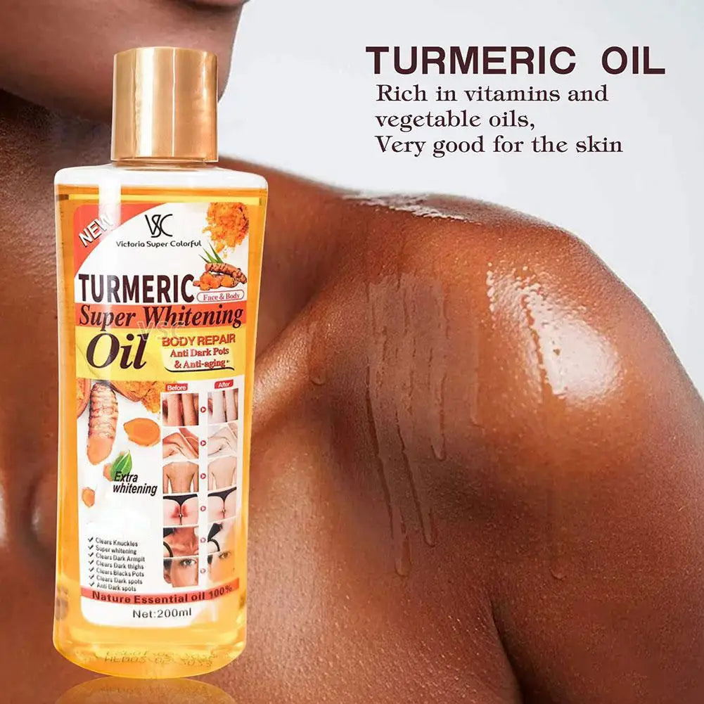 Turmeric Essential Oil – 200ml Facial & Body Massage Oil for Skin Brightening, Moisturizing & Aromatherapy